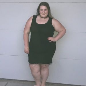 Black Knit Dress w/ beading on hem size 2X